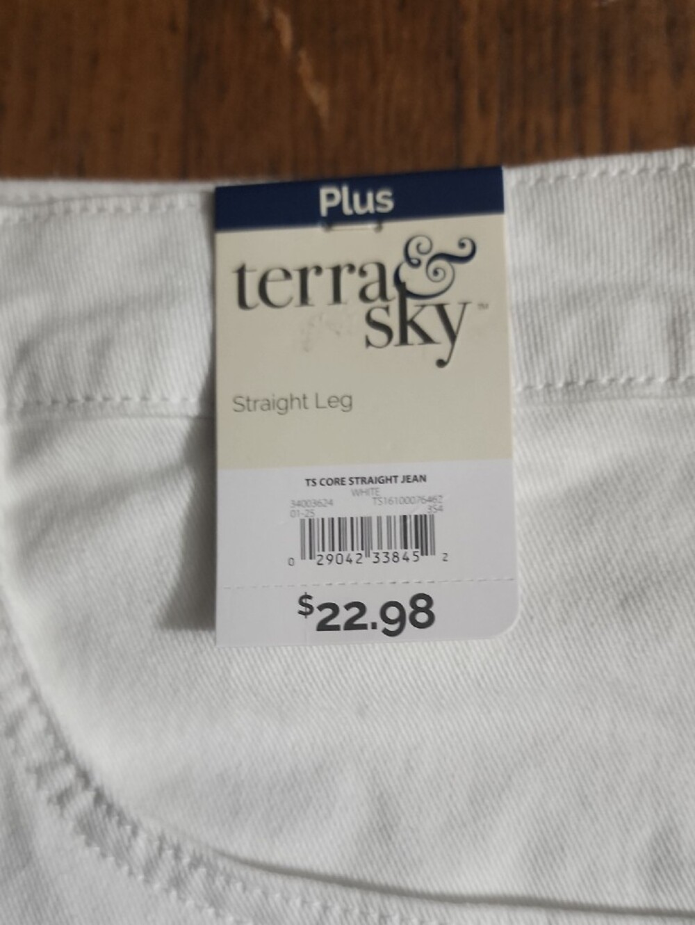 Terra & Sky White Women's Straight Leg Spandex Jeans - Picture 2 of 5